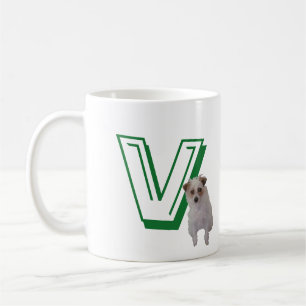 Mug - Lettre V avec chien et nom