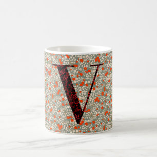 Mug Lettre V gris et rouge liberté