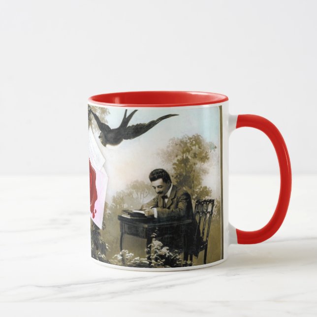 MUG LETTRE VALENTINE ROMANTIQUE, MONOGRAMME DE SCEAU D (Droite)