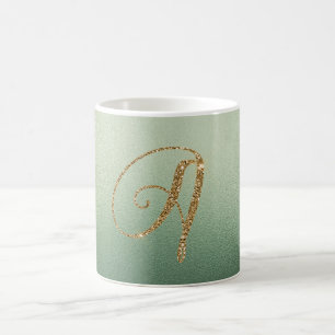 Mug LETTRE VERTE Olive Parties scintillant OR A