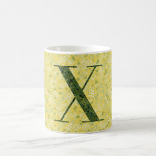 Mug Lettre X jaune clair et vert foncé liberté