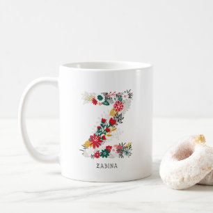 Mug Lettre Z   LETTRE FLEURIE Whimsical Monogramme I M