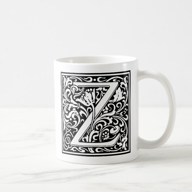 Mug Lettre Z Monogramme médiéval Art Nouveau (Droite)