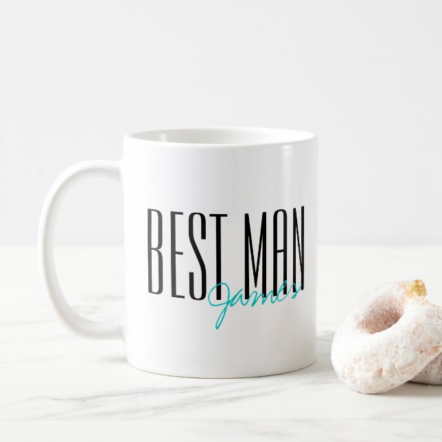 Mug Lettres audacieuses "Best Man" Soirée de mariage p (Avec donut)