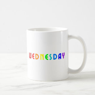 Mug Lettres design mercredi dans les couleurs arc-en-c