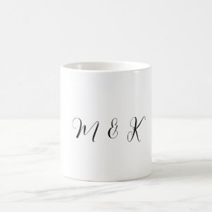 Mug Lettres Initiales Monogramme Cadeau de Mariage Fav