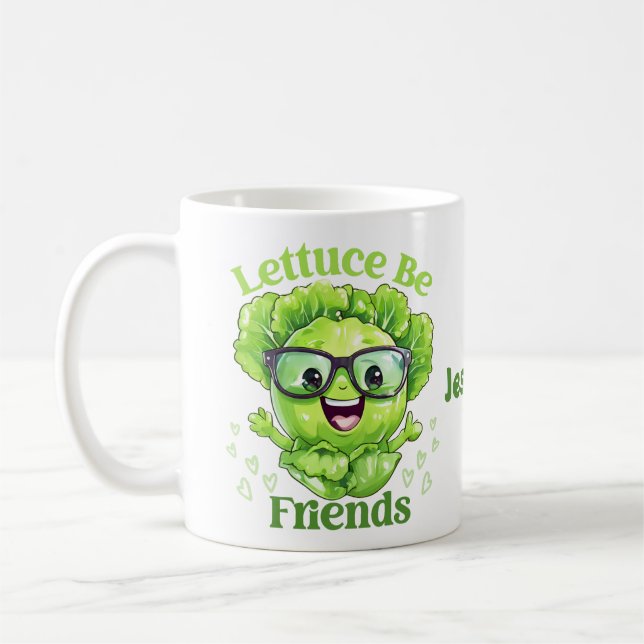 Mug Lettuce Be Friends Personnaliser le nom du visage (Gauche)