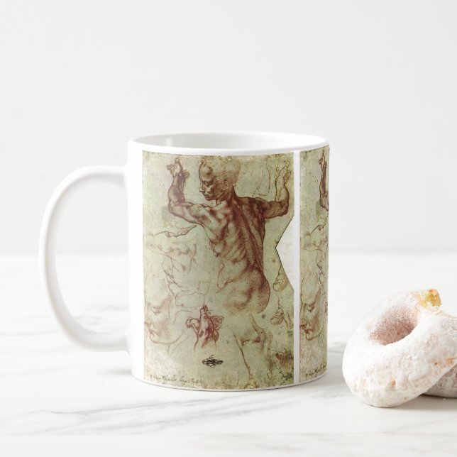 Mug L'étude de Michel-Ange sur un Sibyl Libyen (Avec donut)