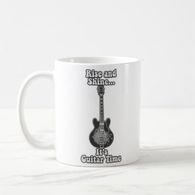 Mug Lève-toi et brille. C'est l'heure de la guitare. n (Gauche)
