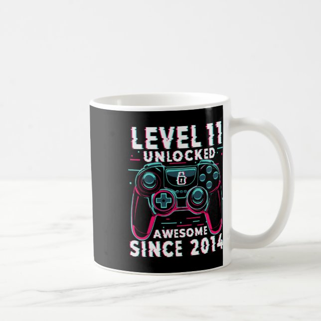 Mug Level 11 Unlocked Video Game 11th Birthday Gamer B (Droite)