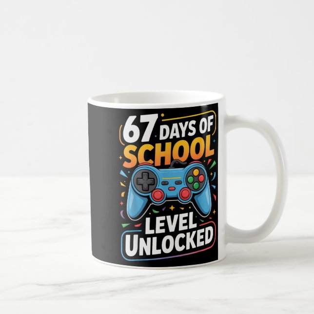 Mug Level 67 Days Of School Unlocked Boys 67th Day Of  (Droite)