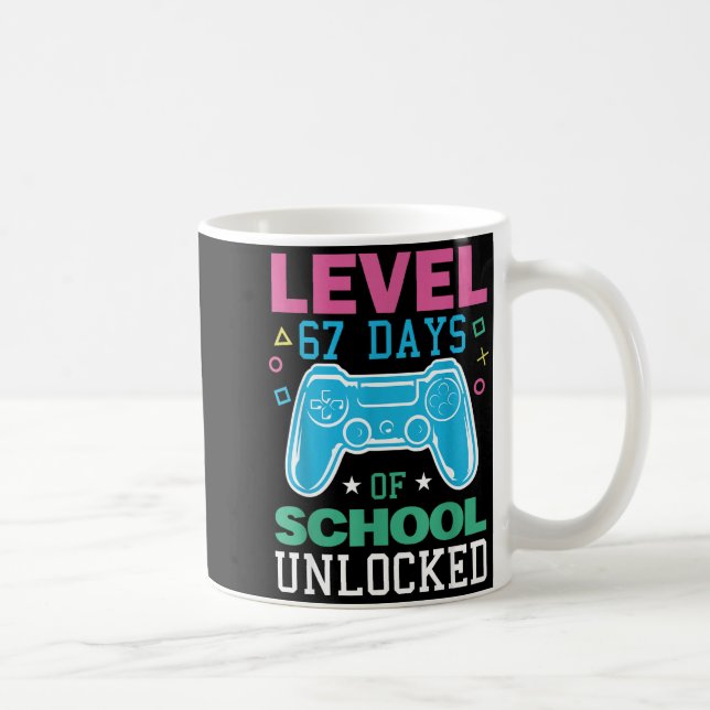 Mug Level 67 Days Of School Unlocked Funny 6 7 Meme Ga (Droite)