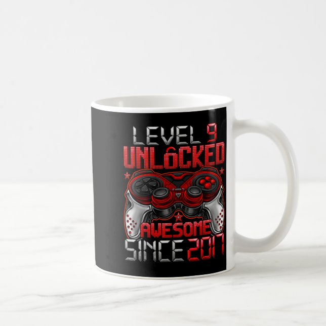 Mug Level 9 Unlocked 9 Year Old For Boys 9th Birthday  (Droite)