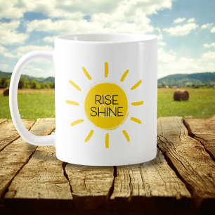 Mug Lever et briller Jaune Illustré soleil