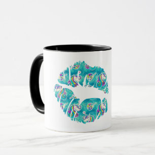 Mug LÈVRES IRISÉES LICORNE Teal Métallic KISS