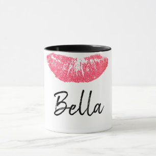 Mug Lèvres roses à l'encre