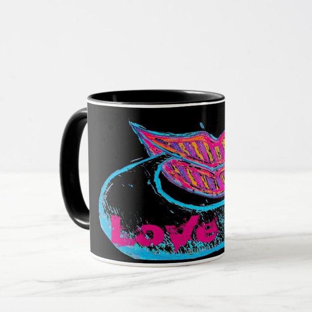 Mug Lèvres roses et un mot balon ou langue (Devant gauche)