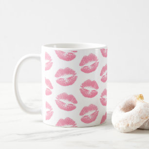 Mug Lèvres Roses, Motif De Lèvres, Rouge Rose, Baiser