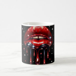 Mug Lèvres Rouges Dégoulinantes de Paillettes Glamour