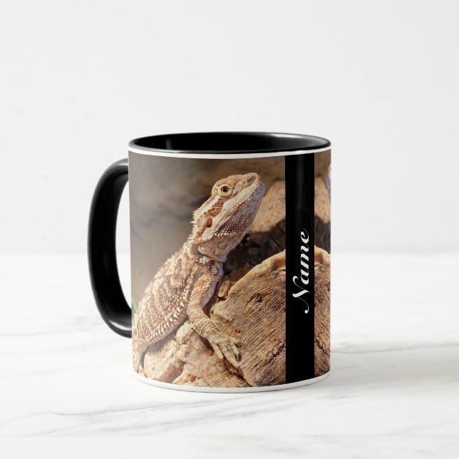 Mug Lézard Dragon Porté Par Un Bébé Personnalisé (Devant gauche)