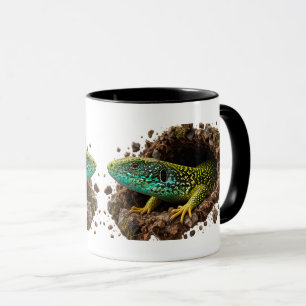 Mug Lézard vert hideux rocheux faune