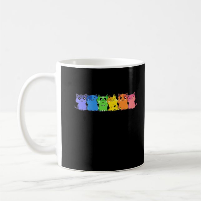 Mug LGBT Chat Rainbow gay Lesbienne couleur Kitty (Gauche)
