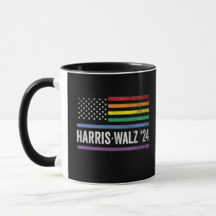 Mug LGBTQ Harris Walz Élection du drapeau américain 20