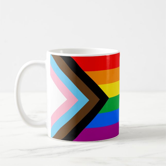 Mug LGBTQ+ Indicateur de fierté de progrès (Gauche)