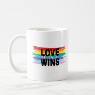 Mug LGBTQIA L'amour gagne toujours Rainbow Pride Débar