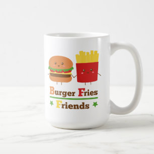 Mug L'hamburger de bande dessinée de Kawaii fait frir