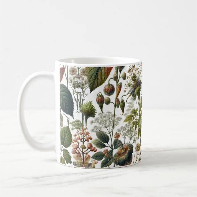 Mug L'harmonie de la nature : Motif sans couture botan (Gauche)