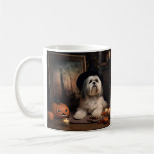 Mug Lhasa Apso Citrouilles Halloween Épouvantable