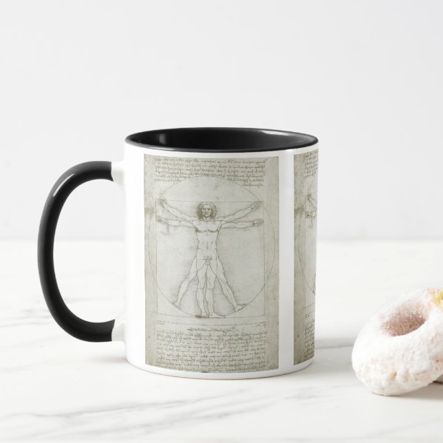 Mug L'homme vitruvien de Léonard de Vinci (Avec donut)