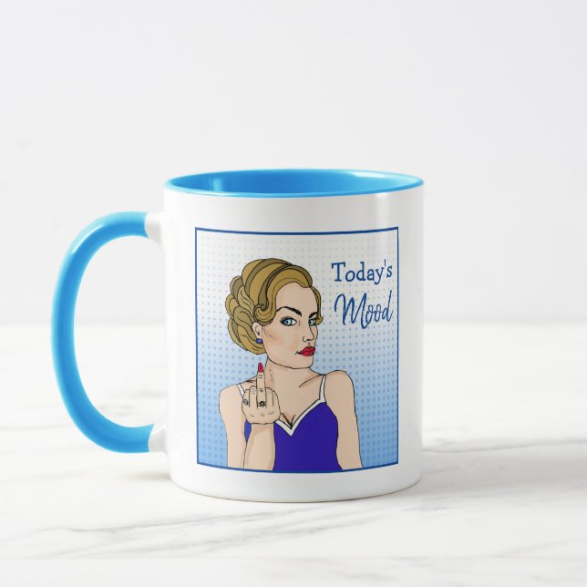 Mug L'humeur d'aujourd'hui, une dame rétro qui renvers (Gauche)