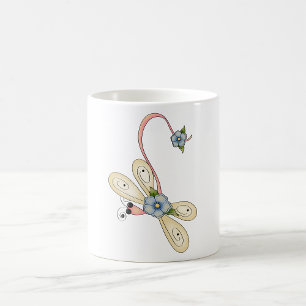 Mug libellule de fleurs