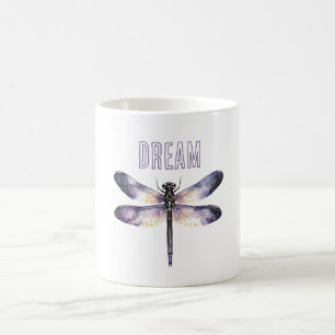Mug Libellule étoiles or violet