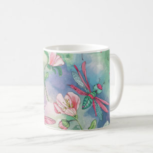 Mug libellule florale