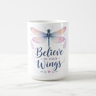 Mug Libellule Inspirante/Croyez En Vos Ailes