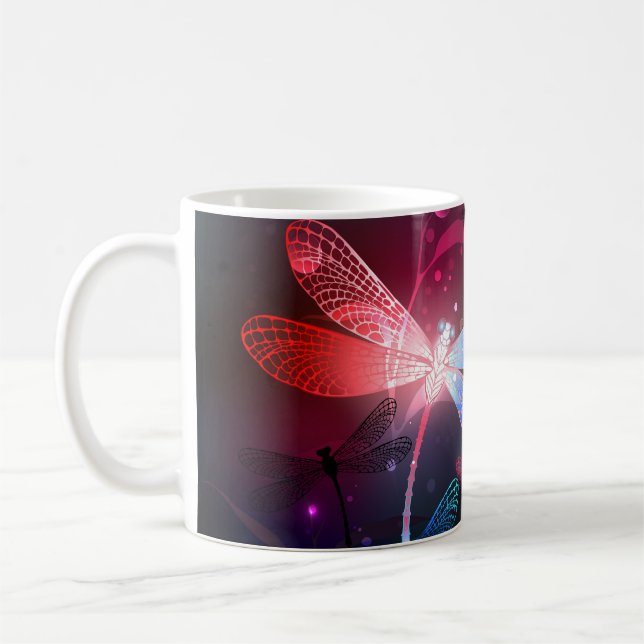 Mug libellule rouge brillante (Gauche)