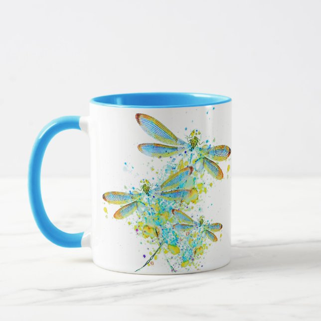 Mug Libellule sarcelle éclaboussure  (Gauche)