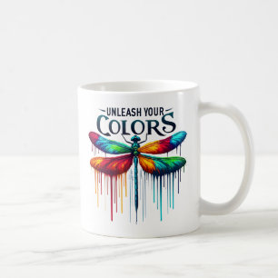 Mug Libérez vos couleurs - libellule artistique