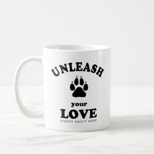 Mug Libérez votre amour   Devis d'adoption de chien