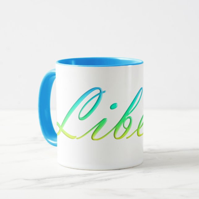 Mug Libertà. Texte de gradient (Devant gauche)