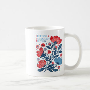 Mug Liberté Subtile Démocratie Vérité Boho Floral 4ème