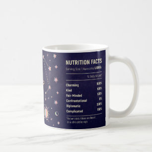 Mug Libra drôle faits nutritionnels zodiac horoscope é