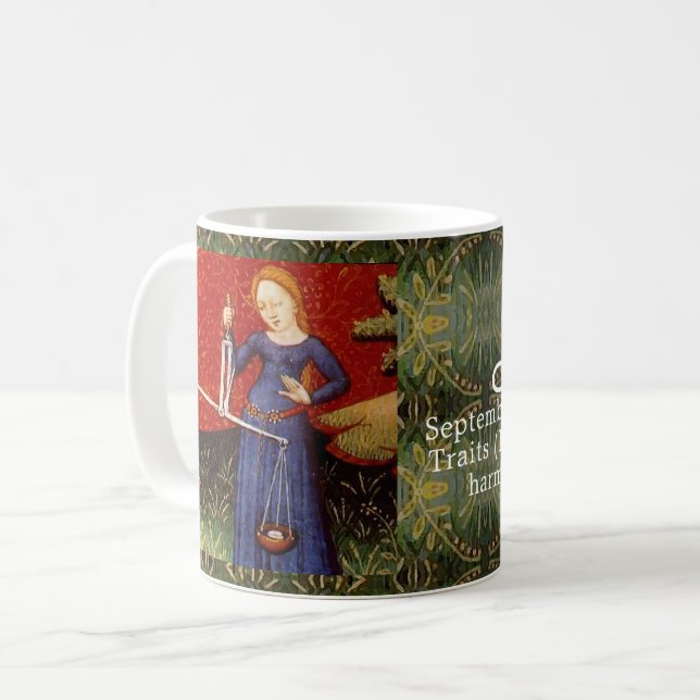 Mug Libra Zodiac Signal Échelles Anniversaire (Devant gauche)