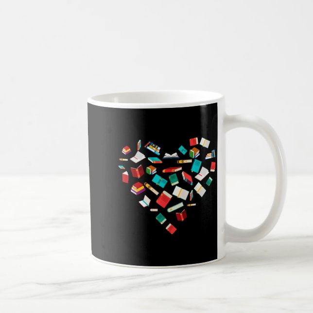 Mug Library Books Heart Bookworm Valentines Day Gift R (Droite)