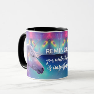 Mug Licorne Arc-en-Ciel Rappel Important pour la Santé