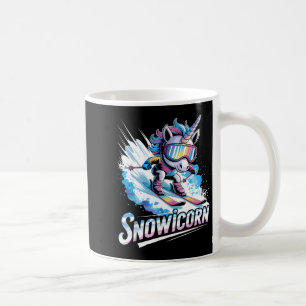 Mug licorne de ski skieur de sport d'hiver drôle de sk