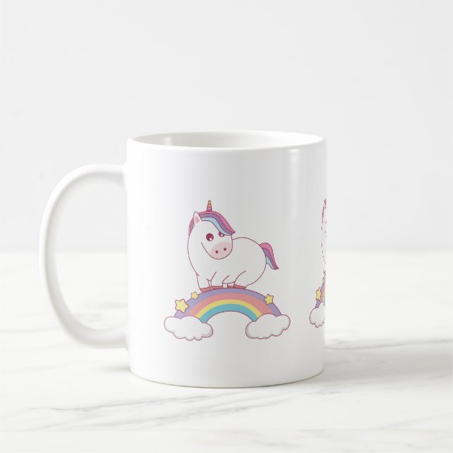 Mug licorne debout sur l'arc-en-ciel (Gauche)